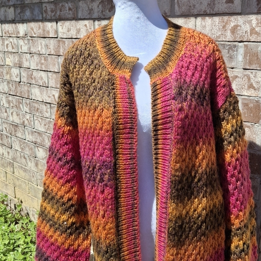 Vince Camuto Autumn Red Open-Front Long Sleeve Duster Cardigan Women Size Small - Picture 7 of 16